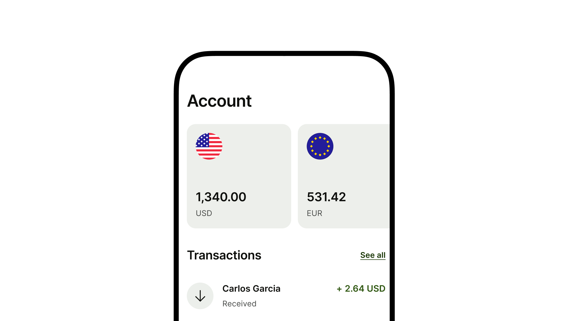 Convert money interface